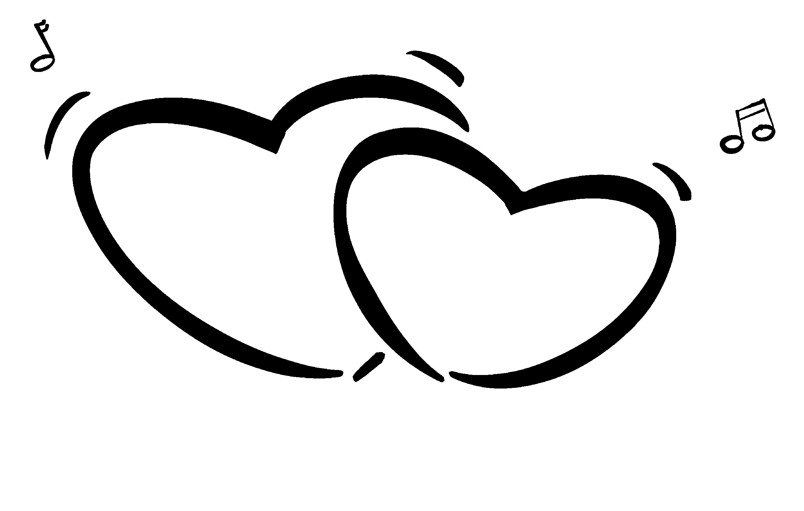Logo von DJ Harald Braun – zwei ineinander verschlungene Herzen mit Noten